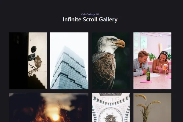 Screenshot: Infinite Scroll Gallery